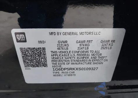 2025 Cadillac Ct5 Sport Rwd z USA, uszkodzony, nr VIN 1G6DP5RKXS0109327